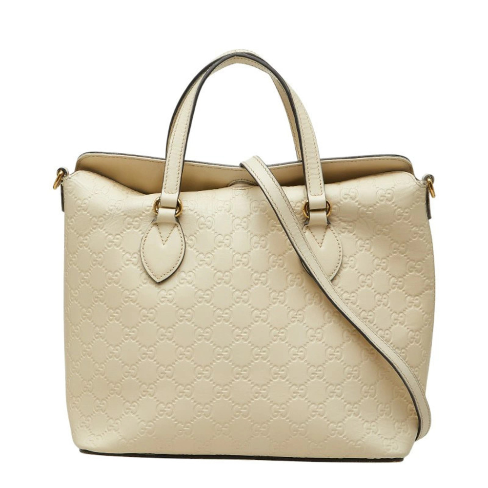Gucci Guccissima 2way Shoulder Bag White Leather